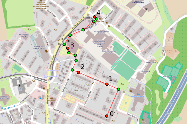 Interpolate GPS trace with street data